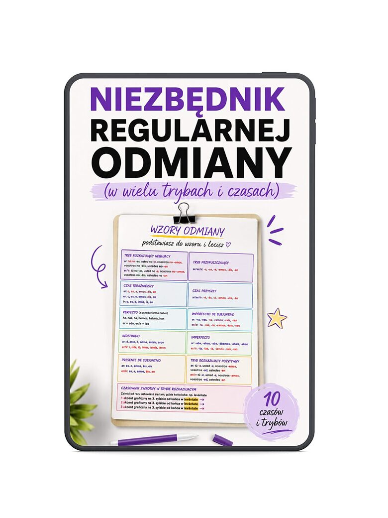NIEZBĘDNIK REGULARNEJ ODMIANY (wzory PDF, A2-C1)