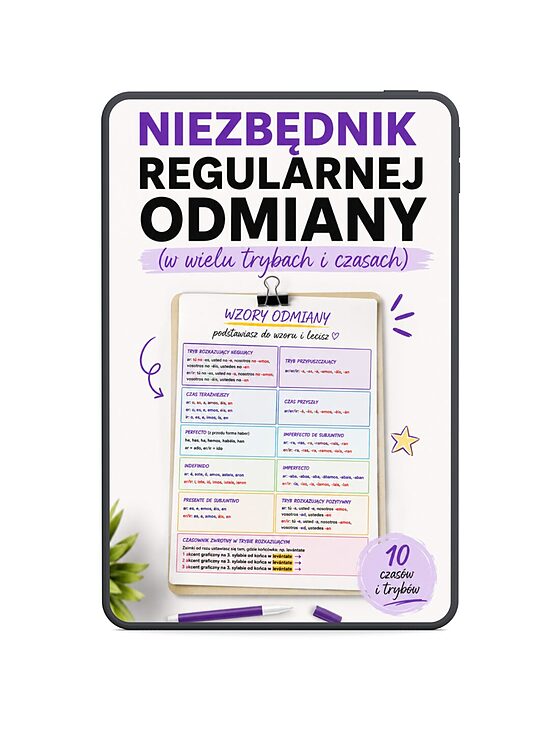 NIEZBĘDNIK REGULARNEJ ODMIANY (wzory PDF, A2-C1)