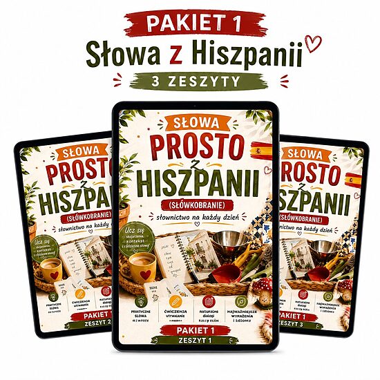 PAKIET 1 - SŁOWA PROSTO Z HISZPANII (słówkobranie PDF, A2-C1)