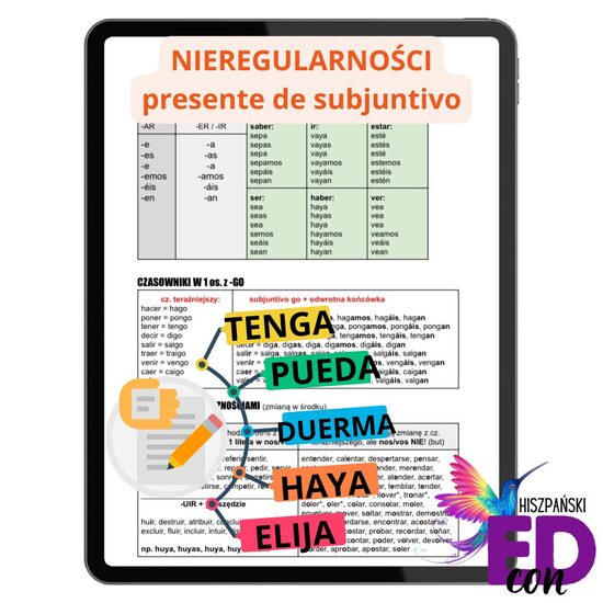 E-book Nieregularności presente de subjuntivo